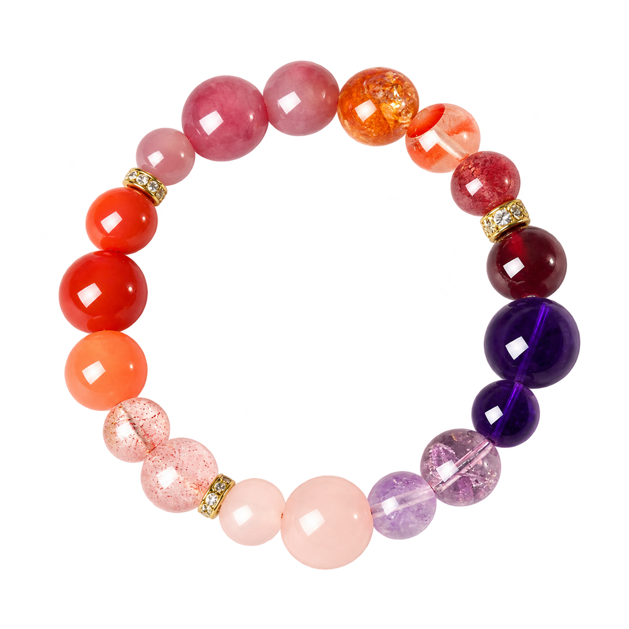 Ember Bloom crystal bead bracelet — Blush shades, little flowers, words left unsaid.